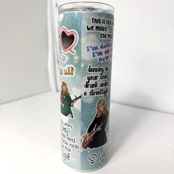 Taylor Swift Inspired Tumbler 20 oz Stainless Steel Insulated Cup Lyrics Swiftie - Picture 2 of 4
